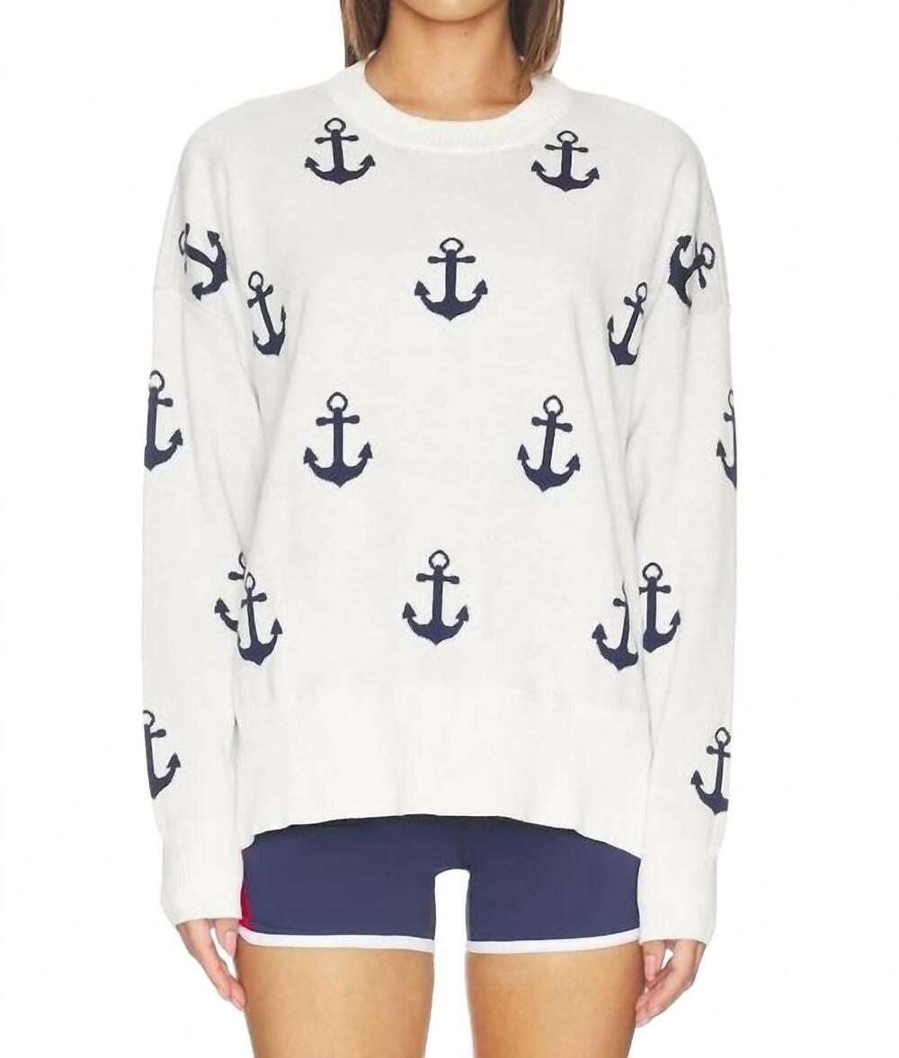 NEW BEACH RIOT women's callie sweater in anchors